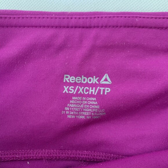 Reebok Essence Bike Short Womens XS Purple Compression Shorts Drawstring Workout - Picture 4 of 8